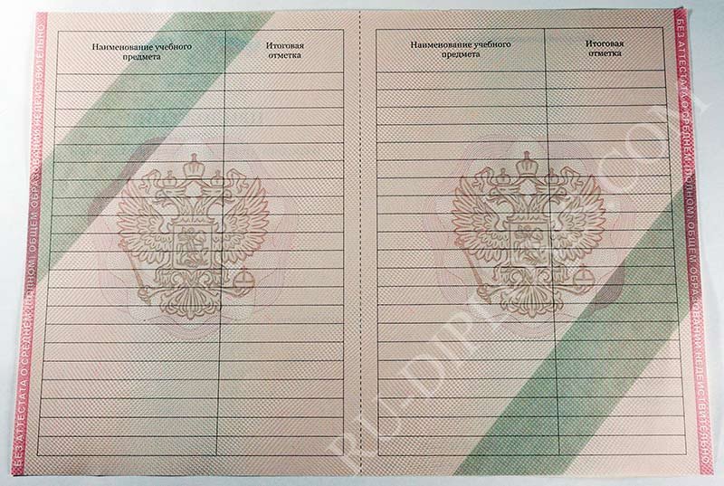 Аттестат о среднем (полном) образовании 2010-2013 год 